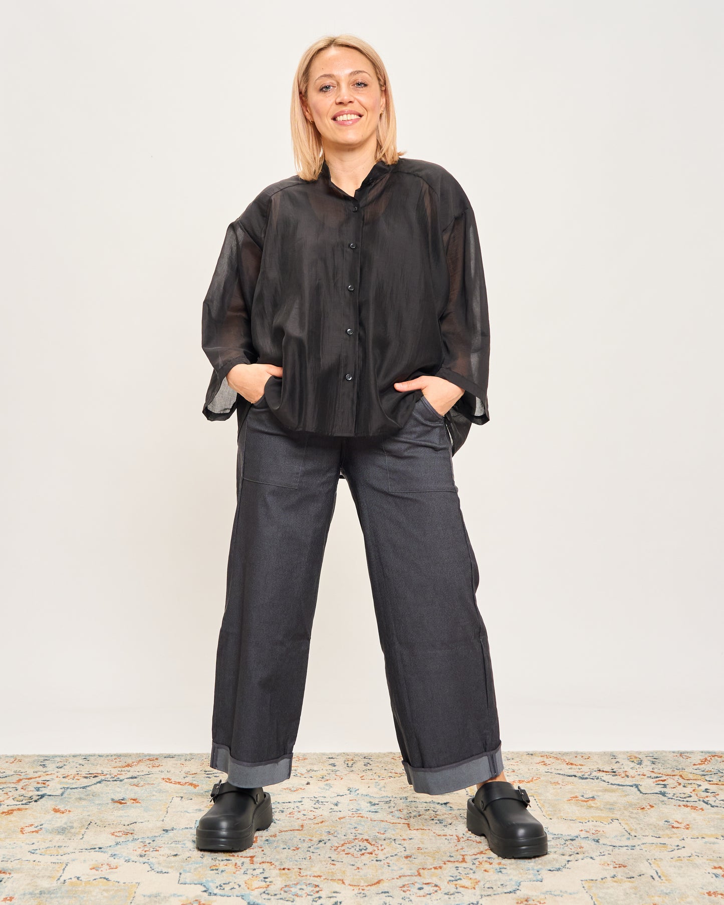 Camicia Over Corta In Cotone Leggero