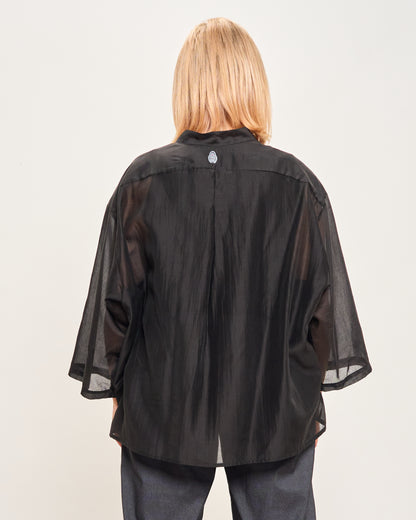 Camicia Over Corta In Cotone Leggero