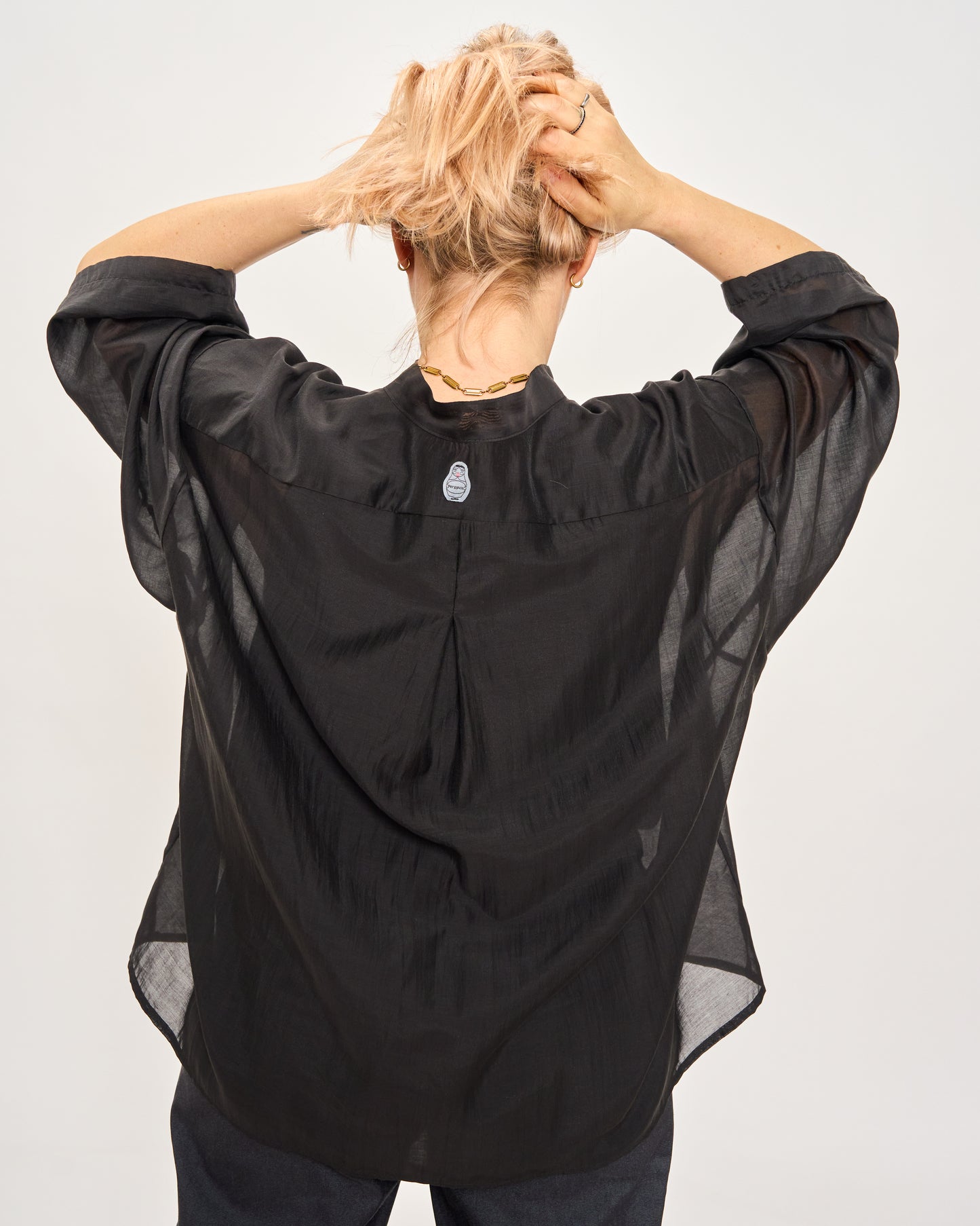 Camicia Over Corta In Cotone Leggero