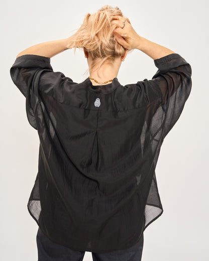 Camicia Over Corta In Cotone Leggero