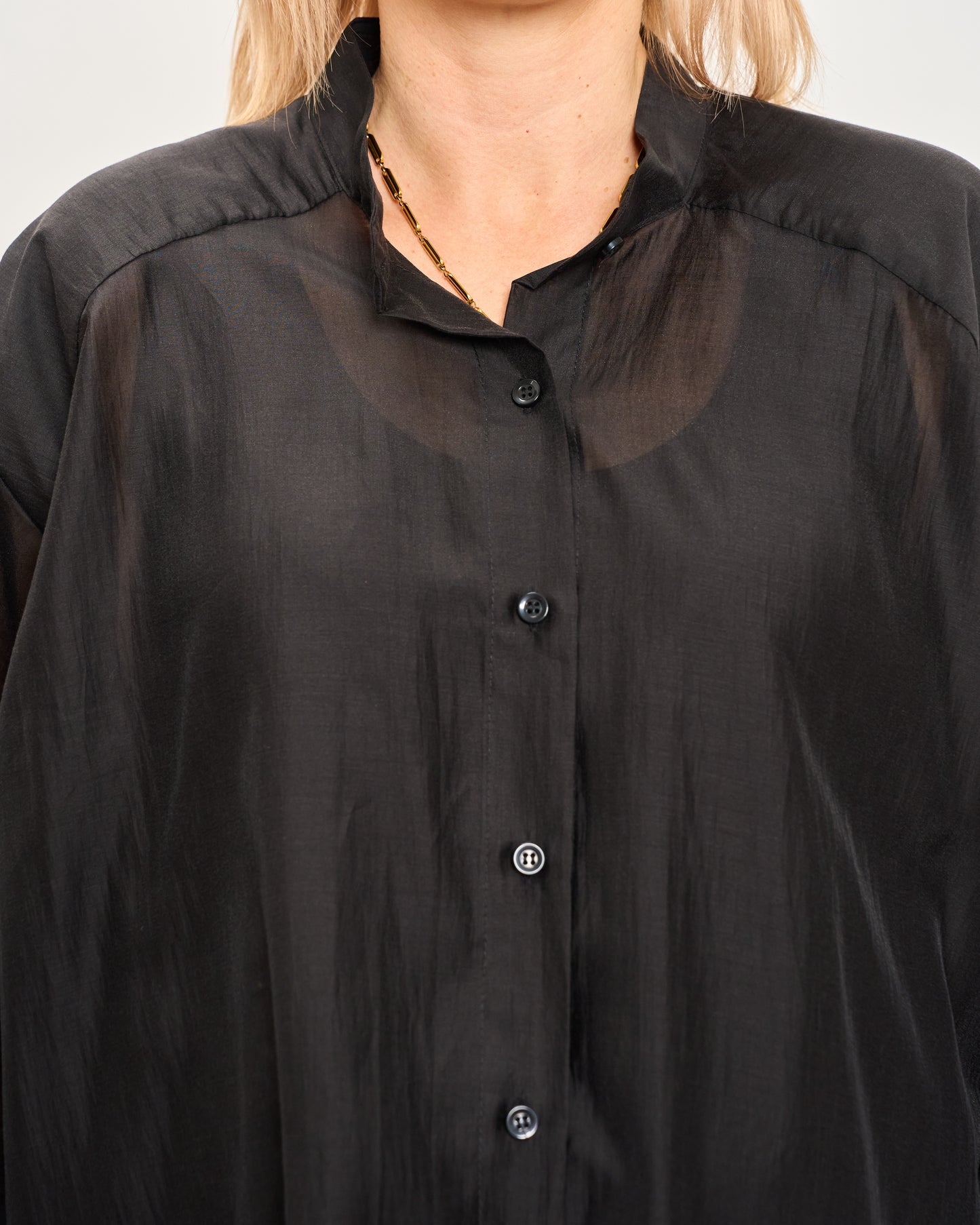 Camicia Over Corta In Cotone Leggero