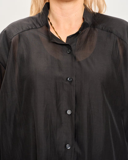 Camicia Over Corta In Cotone Leggero