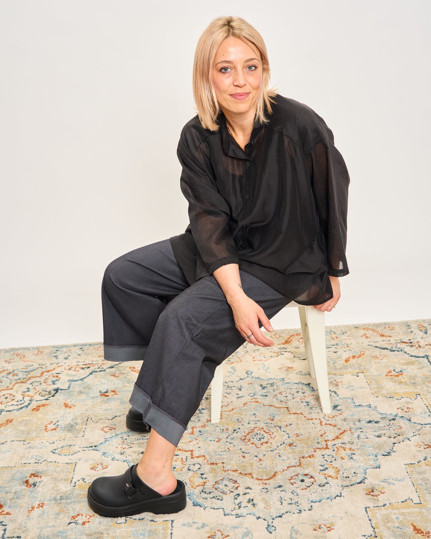 Camicia Over Corta In Cotone Leggero