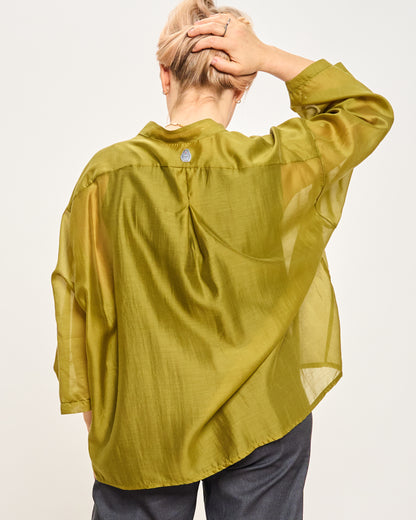 Camicia Over Corta In Cotone Leggero