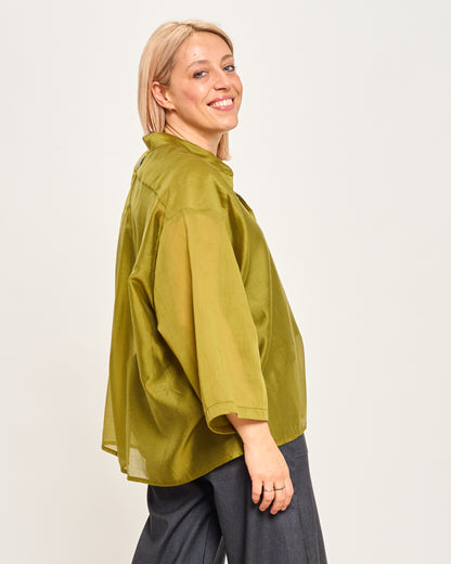Camicia Over Corta In Cotone Leggero