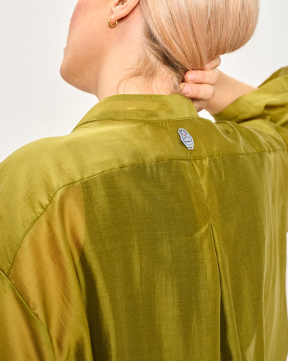 Camicia Over Corta In Cotone Leggero