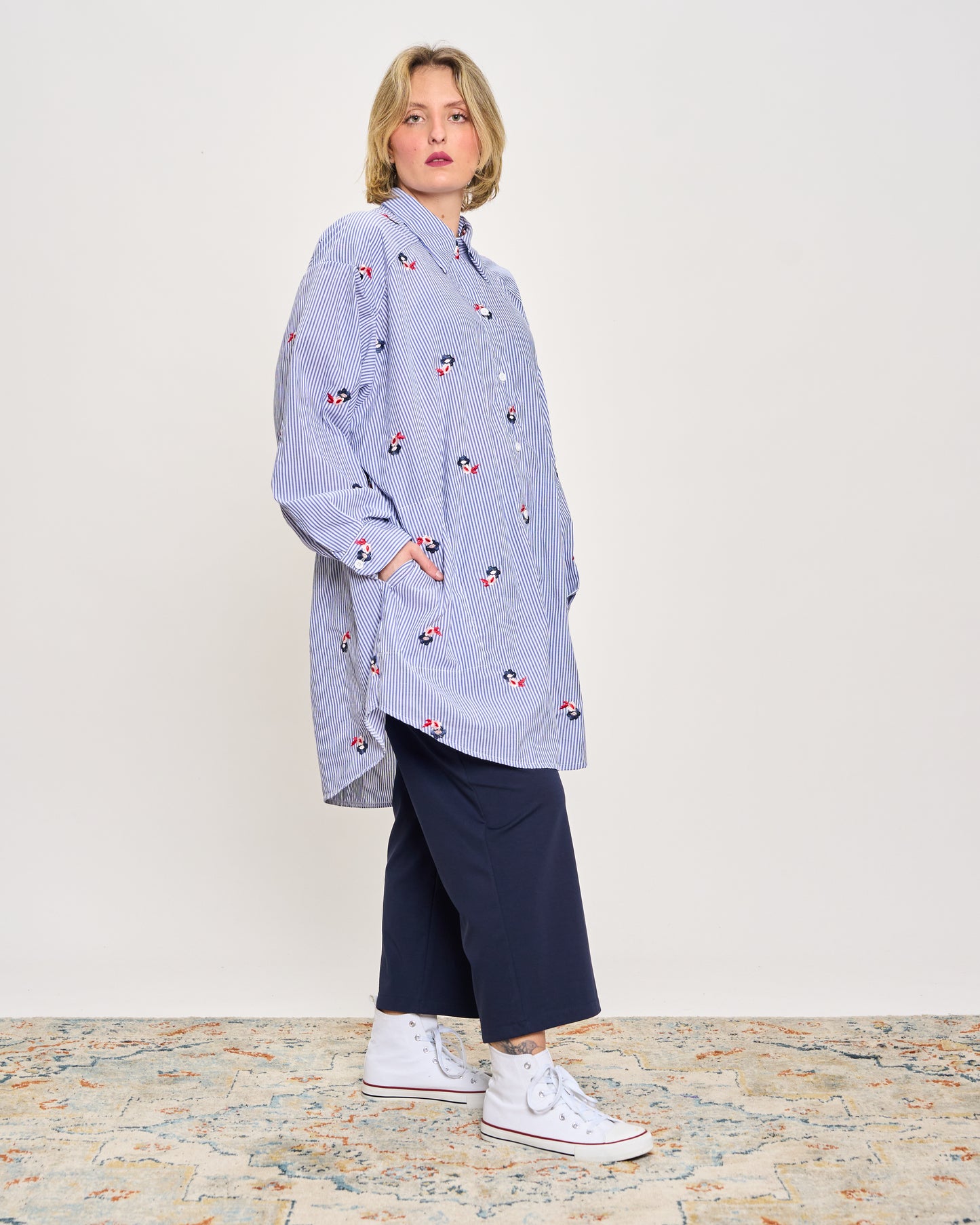Camicia "Mille Righe" con Ricami
