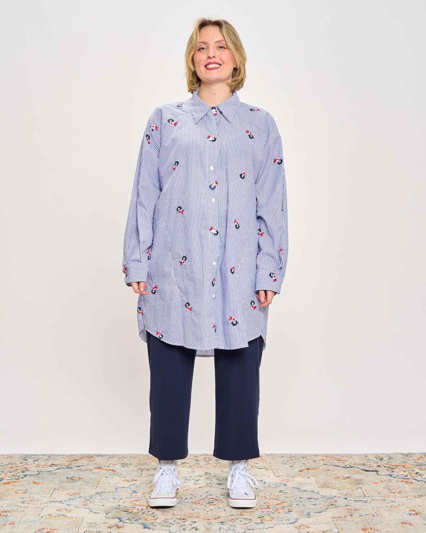 Camicia "Mille Righe" con Ricami