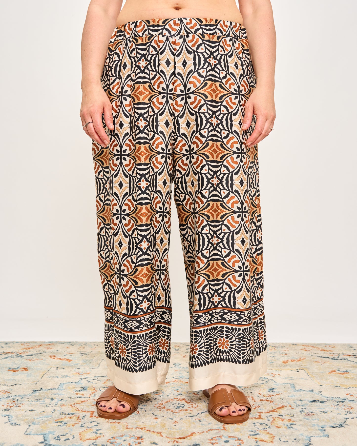 Pantalone Crop in Viscosa Stampata