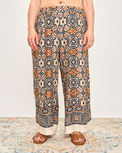 Pantalone Crop in Viscosa Stampata