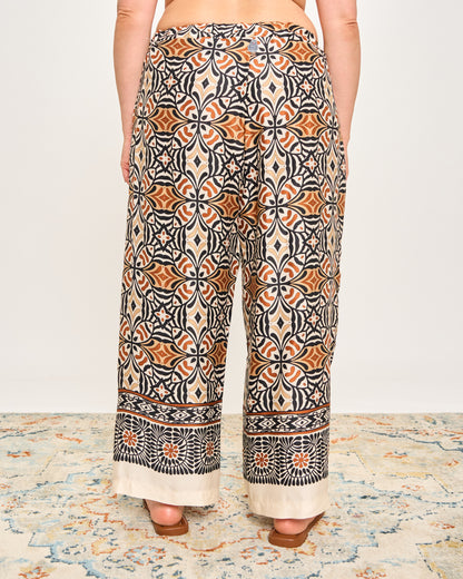 Pantalone Crop in Viscosa Stampata
