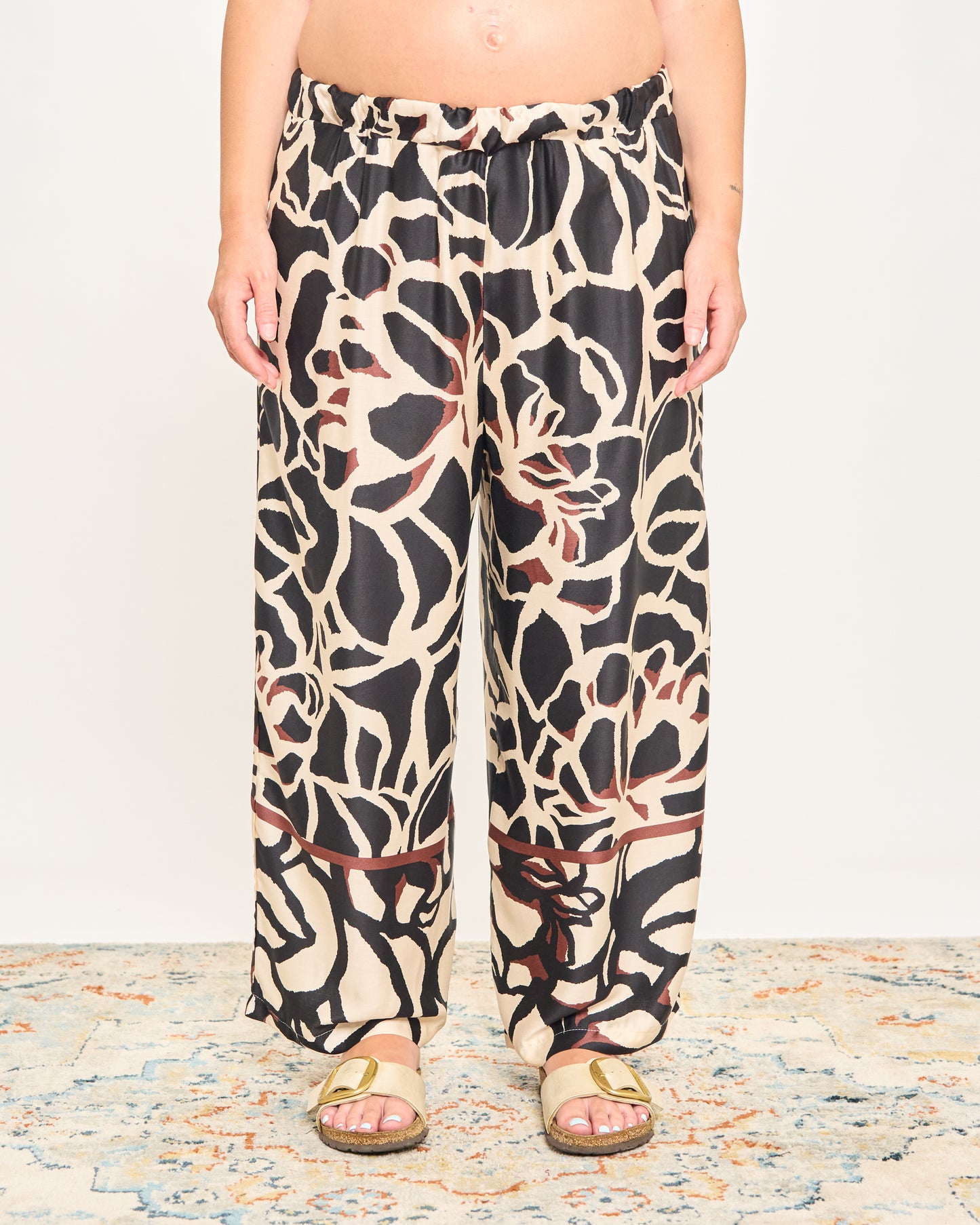 Printed Viscose Crop Trousers