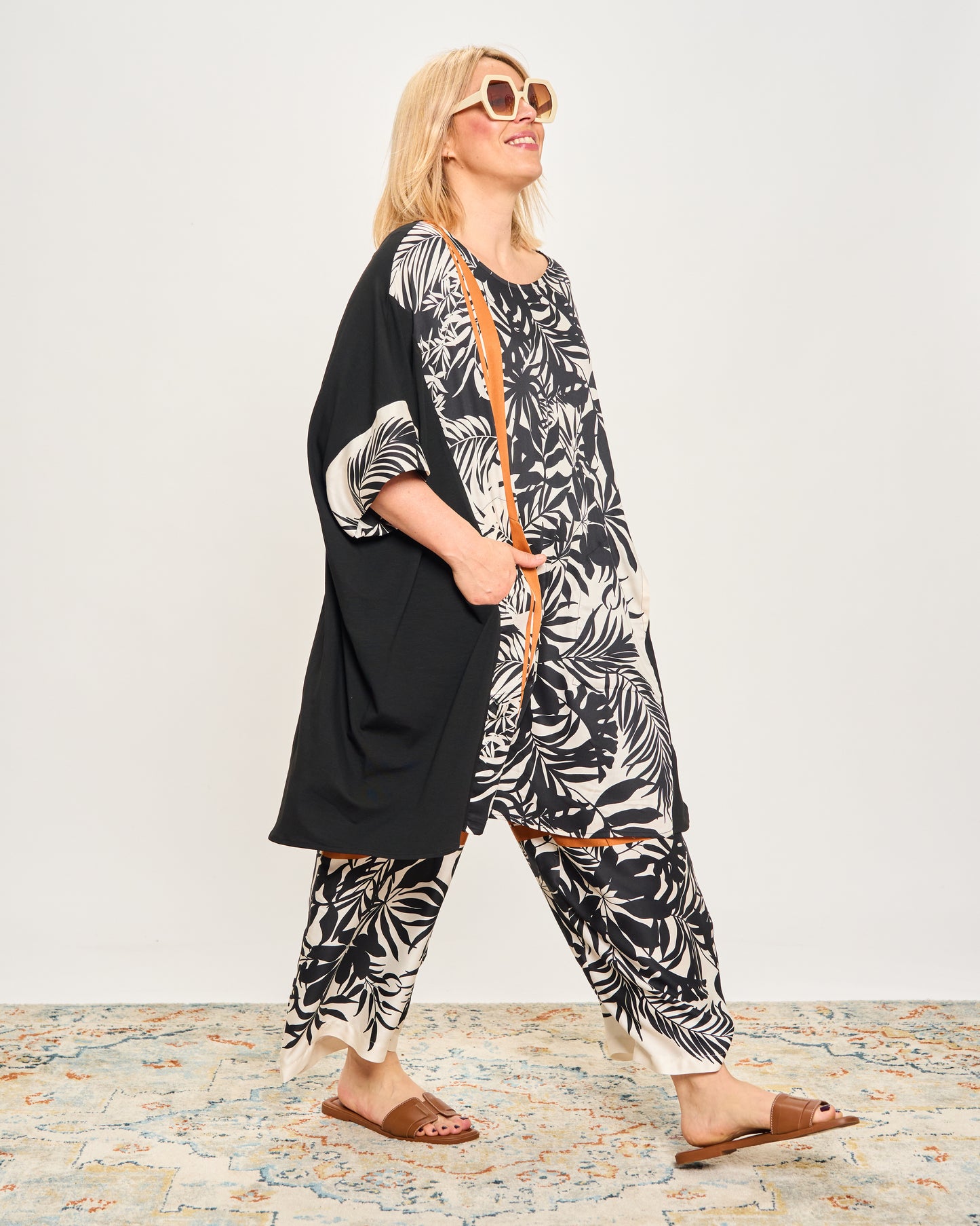 Pantalone Crop in Viscosa Stampata