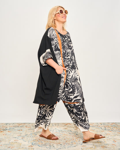 Pantalone Crop in Viscosa Stampata