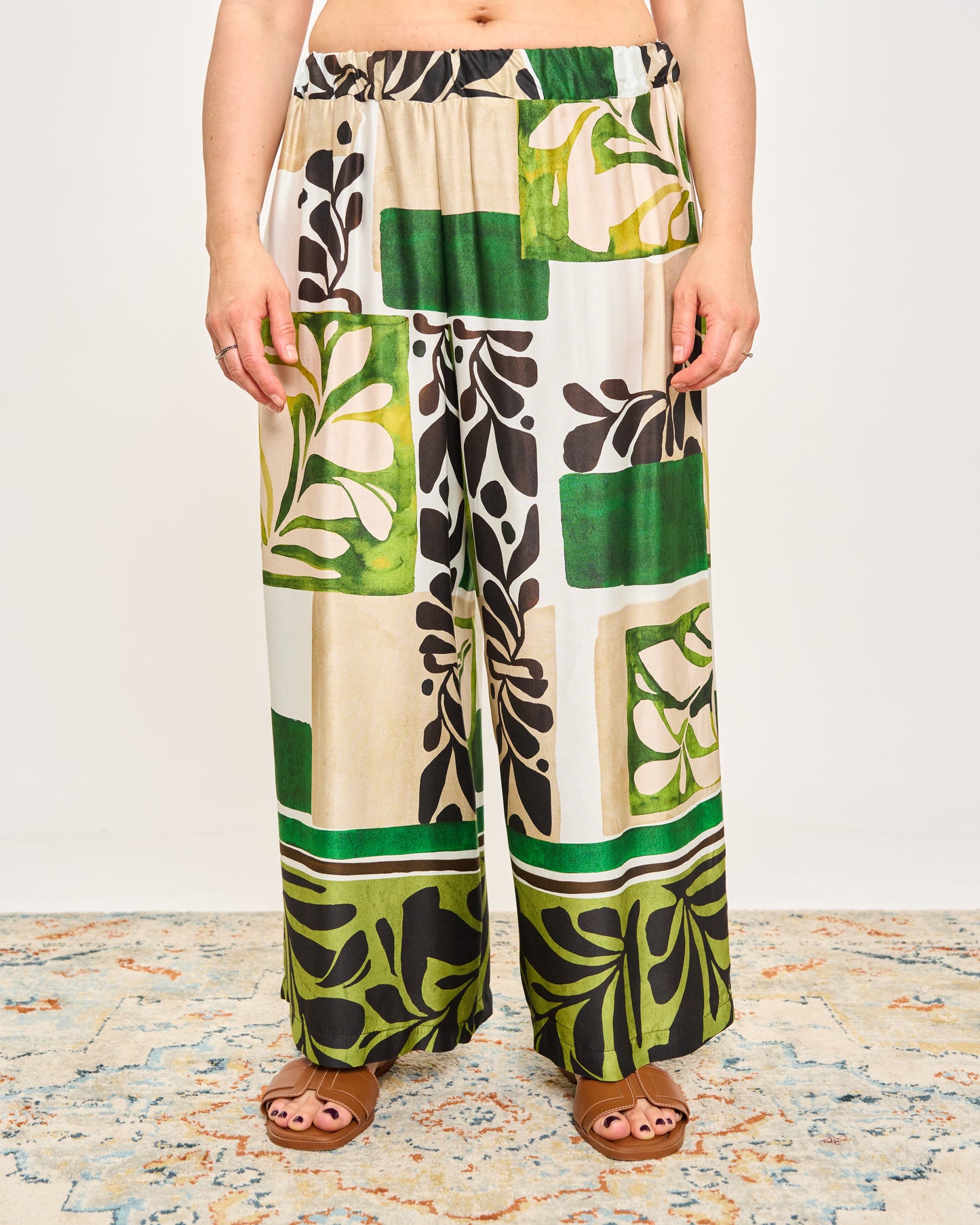 Pantalone Crop in Viscosa Stampata
