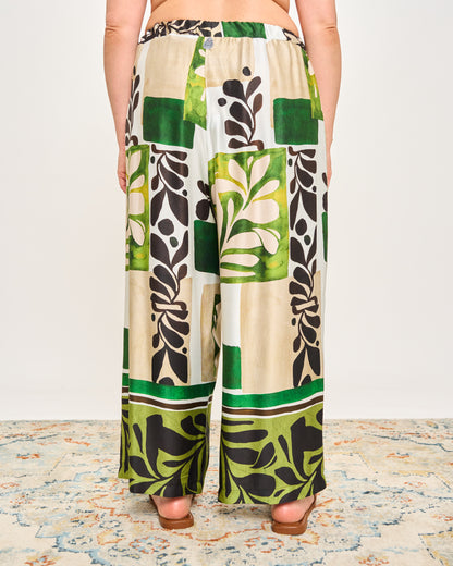 Pantalone Crop in Viscosa Stampata