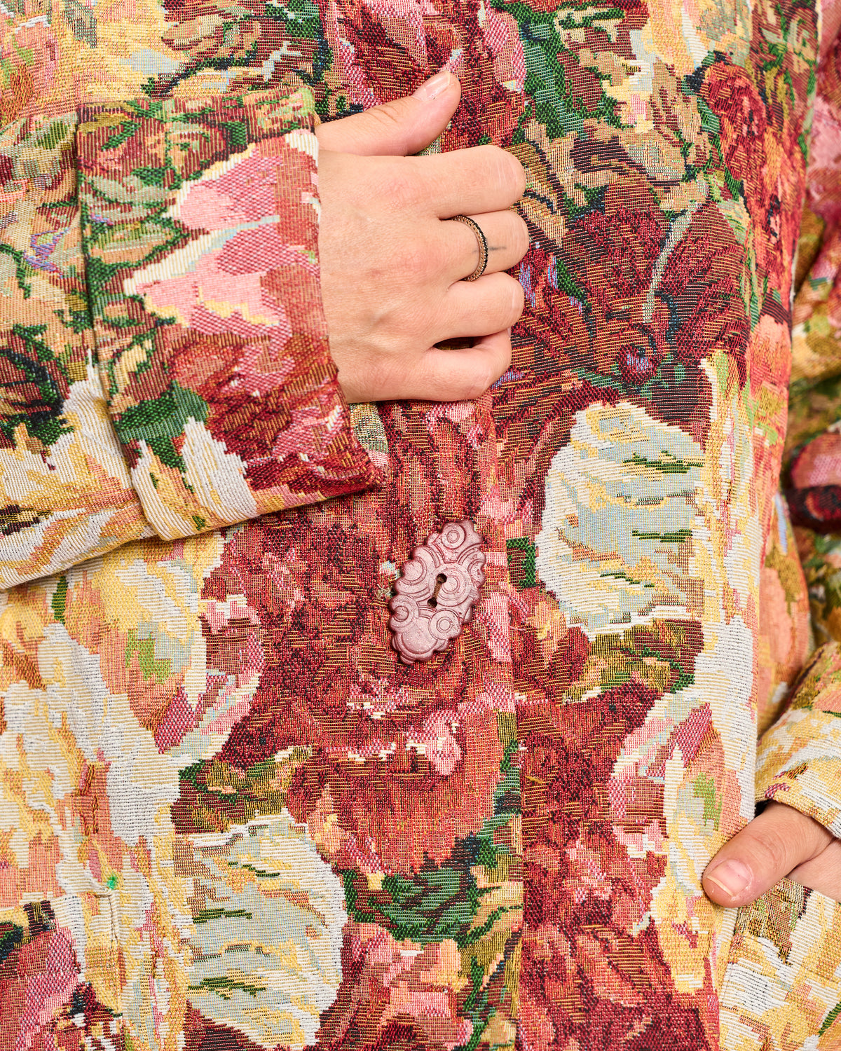 Oversized Floral Gobelin Jacket