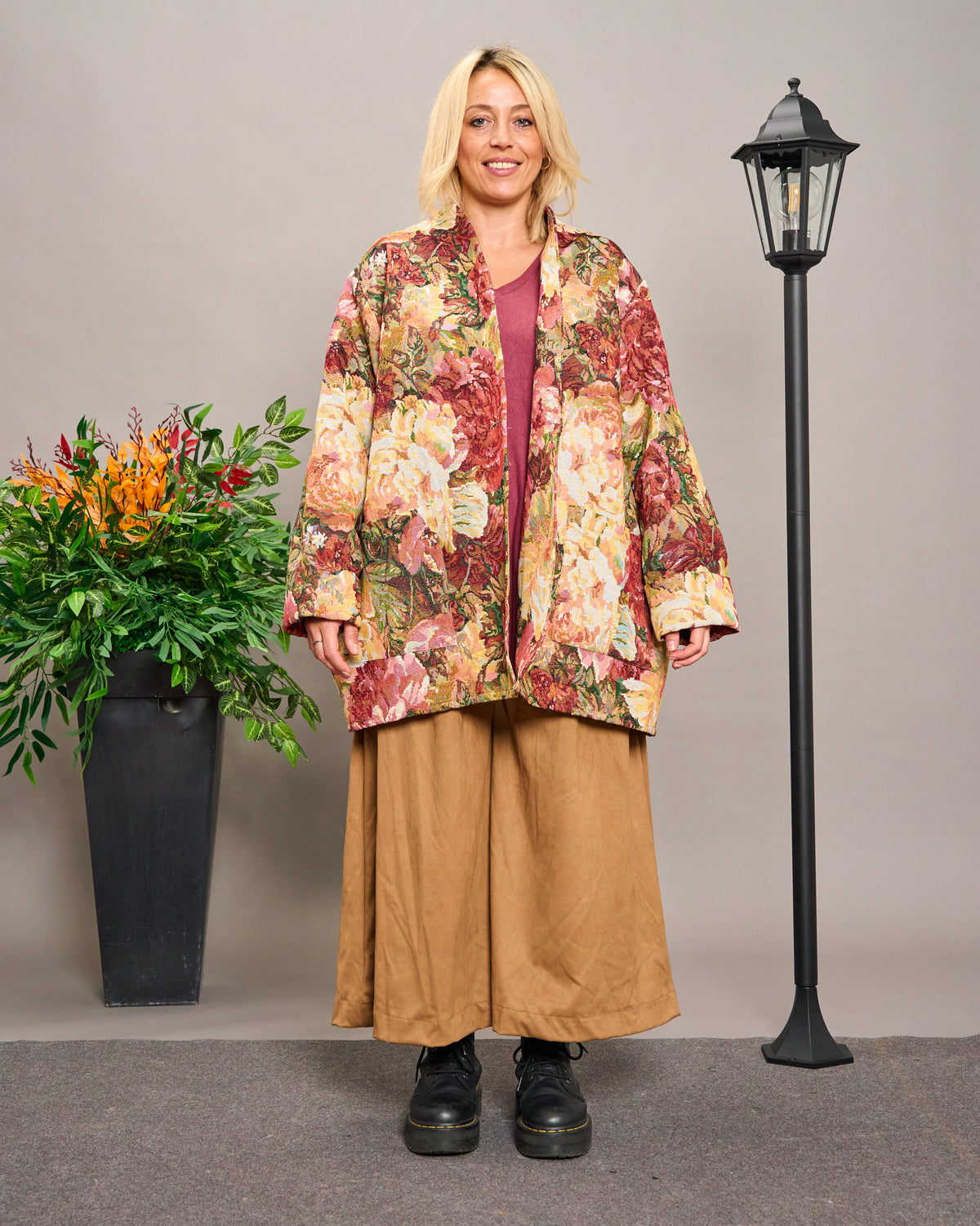 Oversized Floral Gobelin Jacket