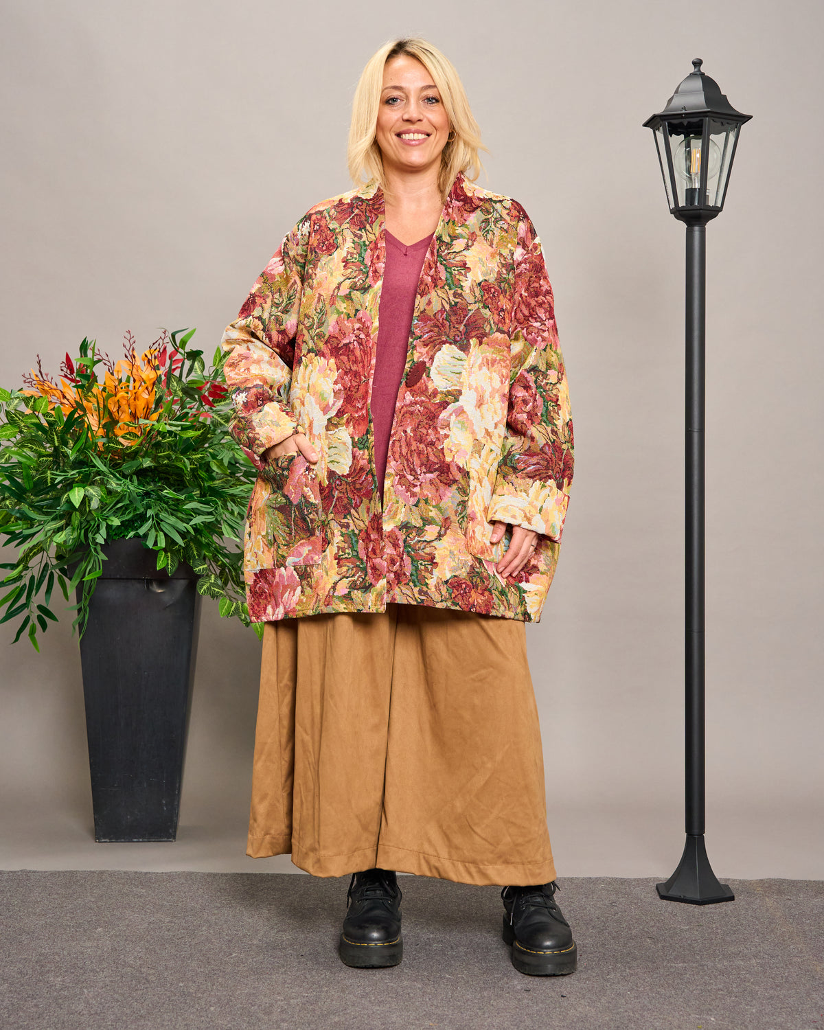 Oversized Floral Gobelin Jacket