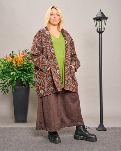 Oversized Floral Gobelin Jacket