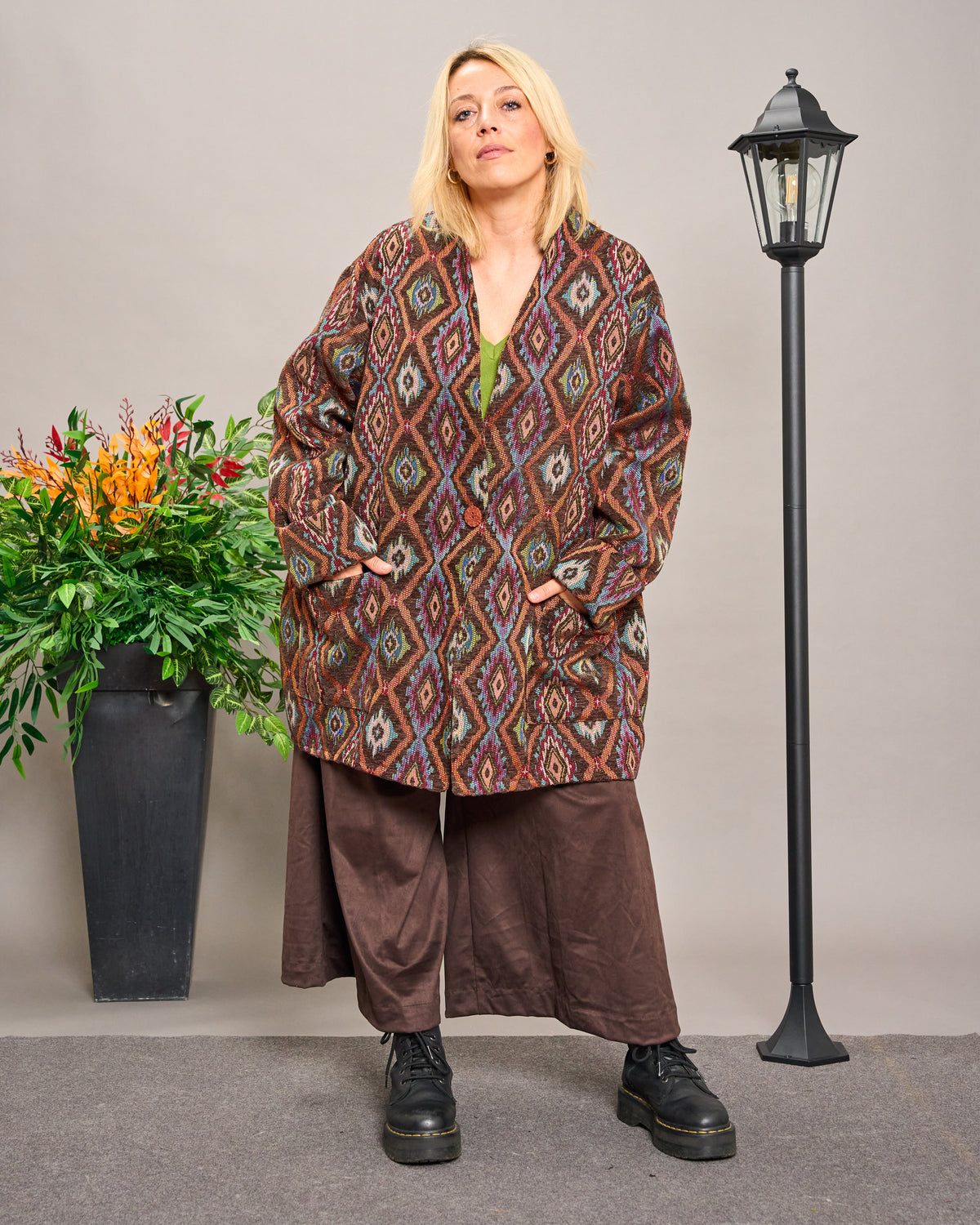 Oversized Floral Gobelin Jacket