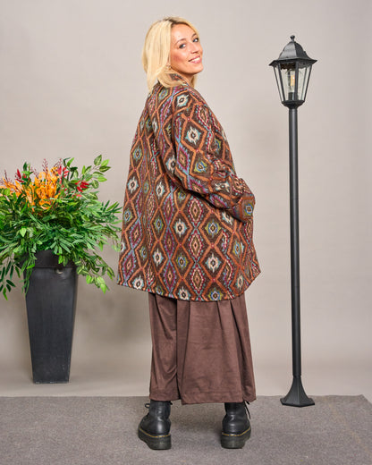 Oversized Floral Gobelin Jacket