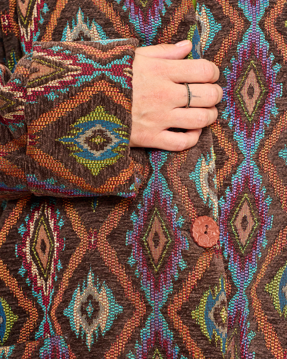 Oversized Floral Gobelin Jacket