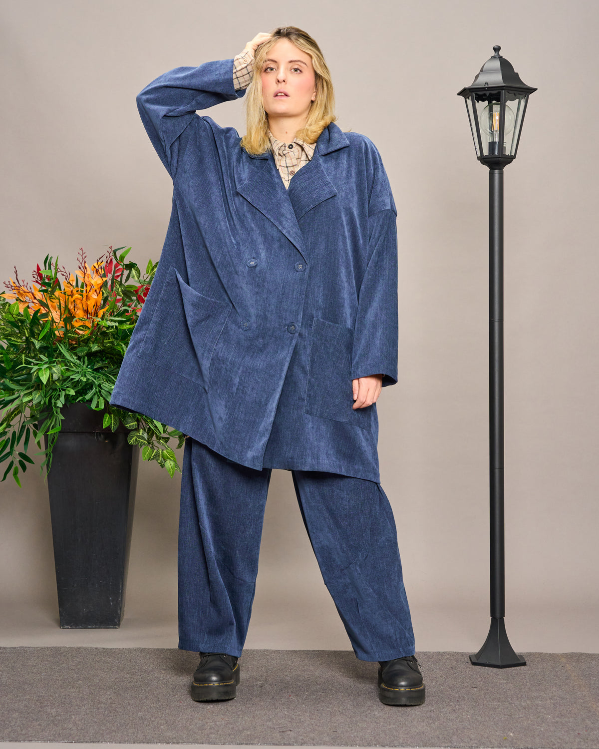 Oversized Unstructured Double-Breasted Jacket