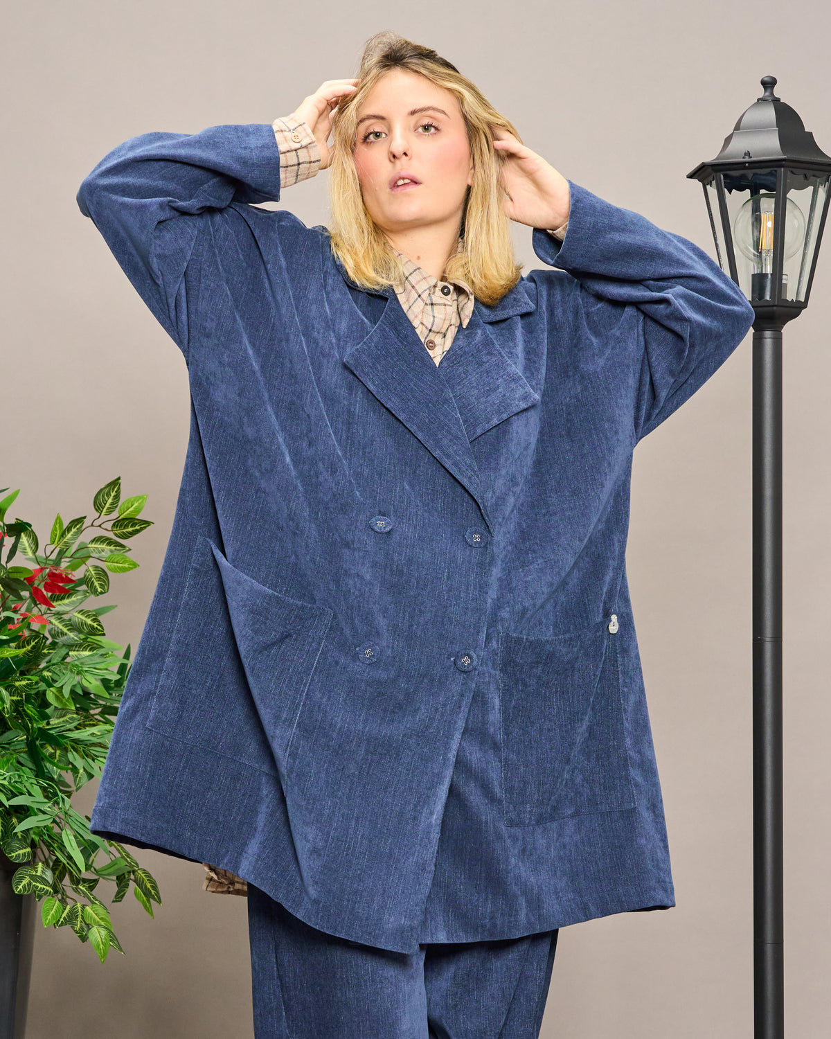 Oversized Unstructured Double-Breasted Jacket