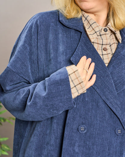 Oversized Unstructured Double-Breasted Jacket