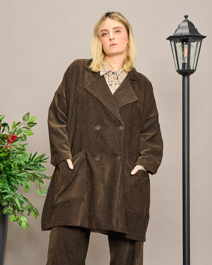 Oversized Unstructured Double-Breasted Jacket