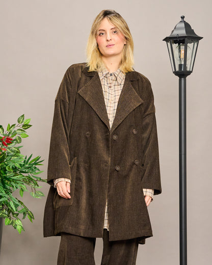 Oversized Unstructured Double-Breasted Jacket