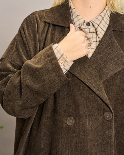 Oversized Unstructured Double-Breasted Jacket