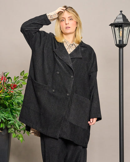 Oversized Unstructured Double-Breasted Jacket