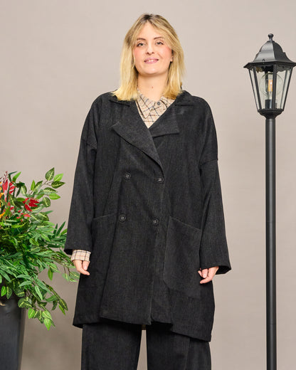 Oversized Unstructured Double-Breasted Jacket