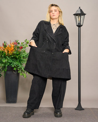 Oversized Unstructured Double-Breasted Jacket