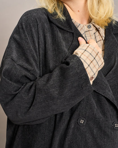 Oversized Unstructured Double-Breasted Jacket