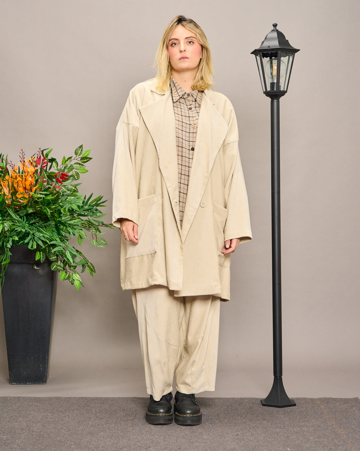 Oversized Unstructured Double-Breasted Jacket