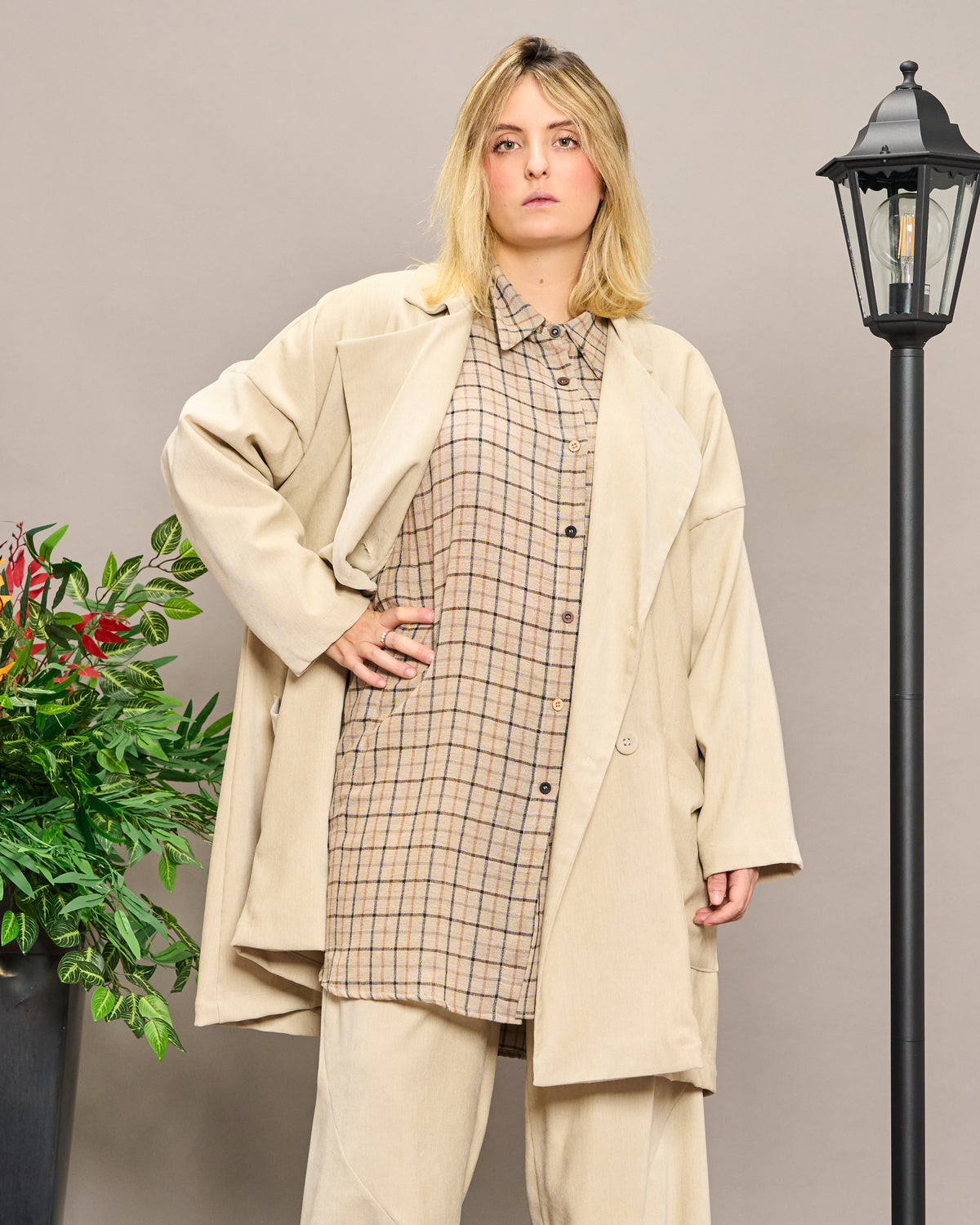 Oversized Unstructured Double-Breasted Jacket