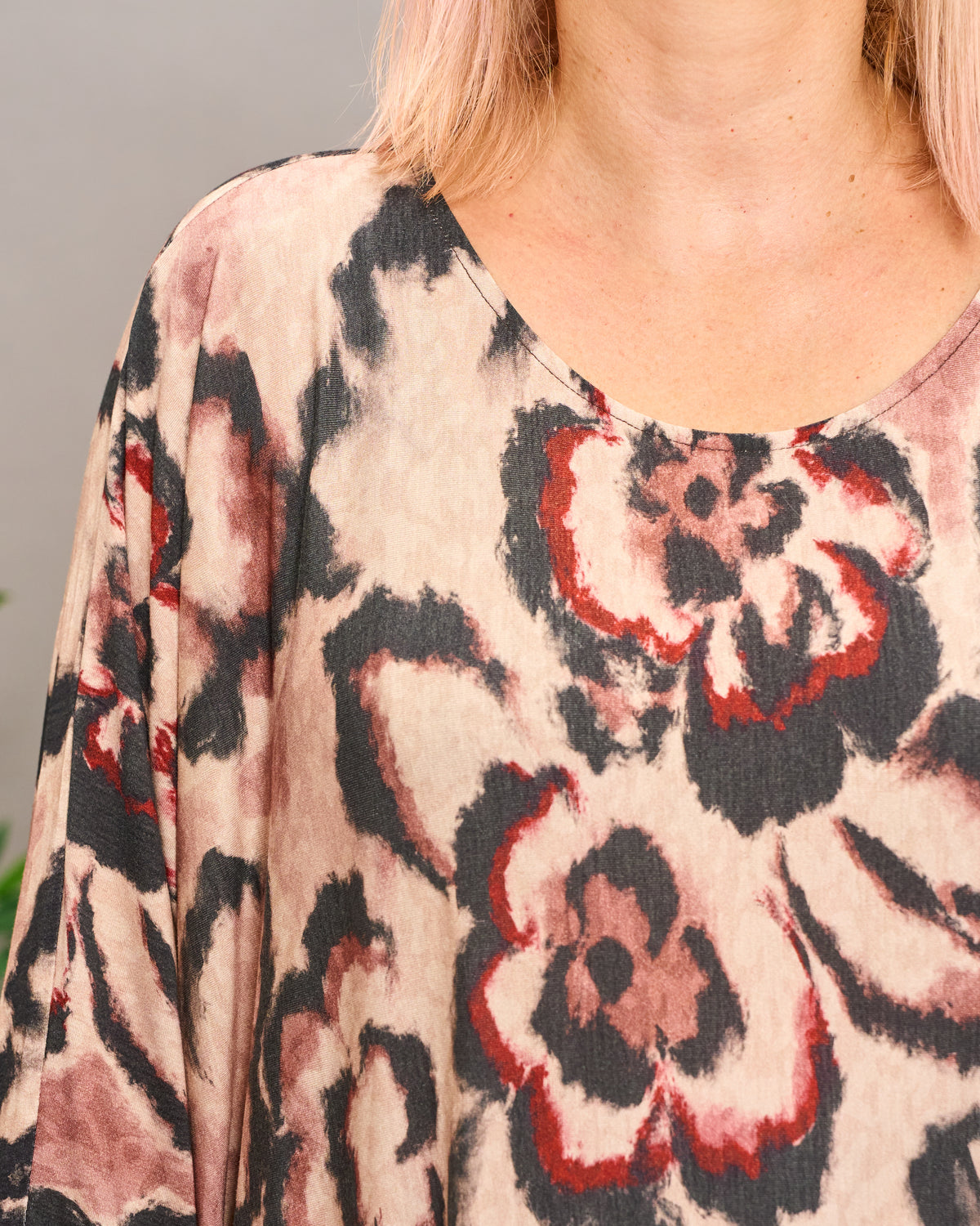 Batwing Maxi-Tunic with Pattern