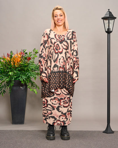 Batwing Maxi-Tunic with Pattern