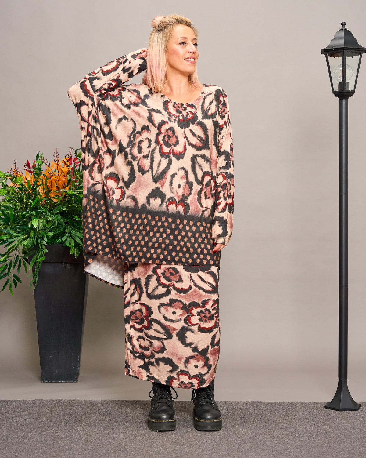 Batwing Maxi-Tunic with Pattern