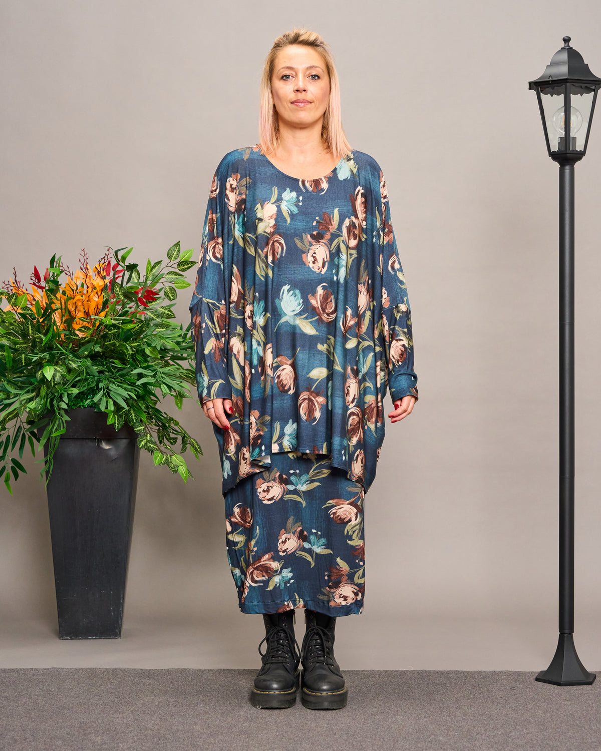 Batwing Maxi-Tunic with Pattern