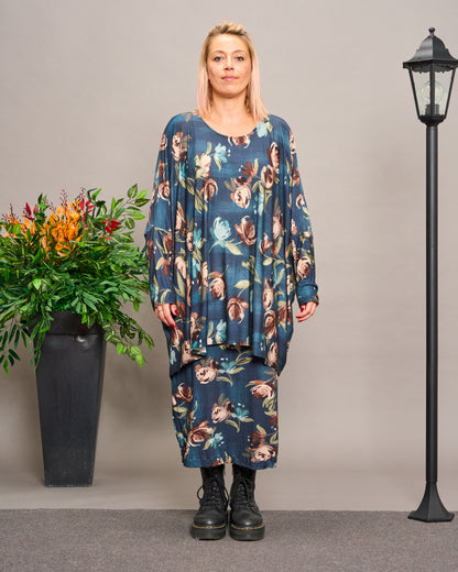 Batwing Maxi-Tunic with Pattern