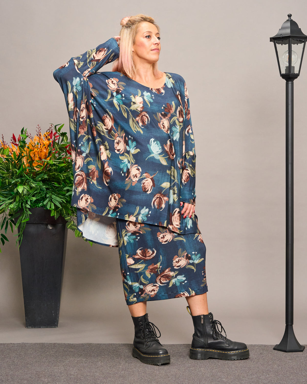 Batwing Maxi-Tunic with Pattern