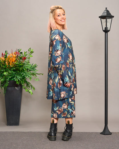 Batwing Maxi-Tunic with Pattern