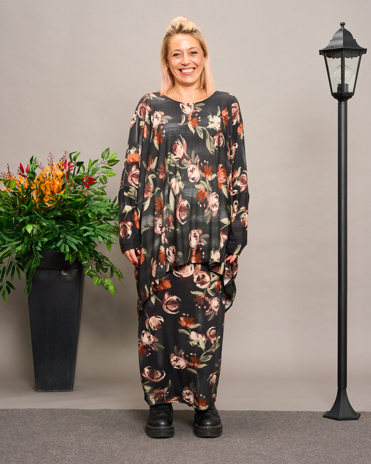 Batwing Maxi-Tunic with Pattern