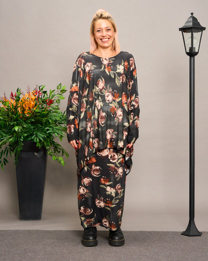 Batwing Maxi-Tunic with Pattern
