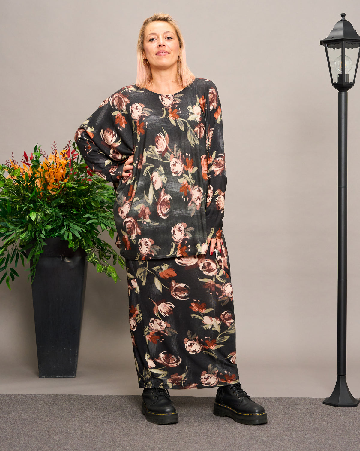 Batwing Maxi-Tunic with Pattern