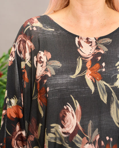 Batwing Maxi-Tunic with Pattern